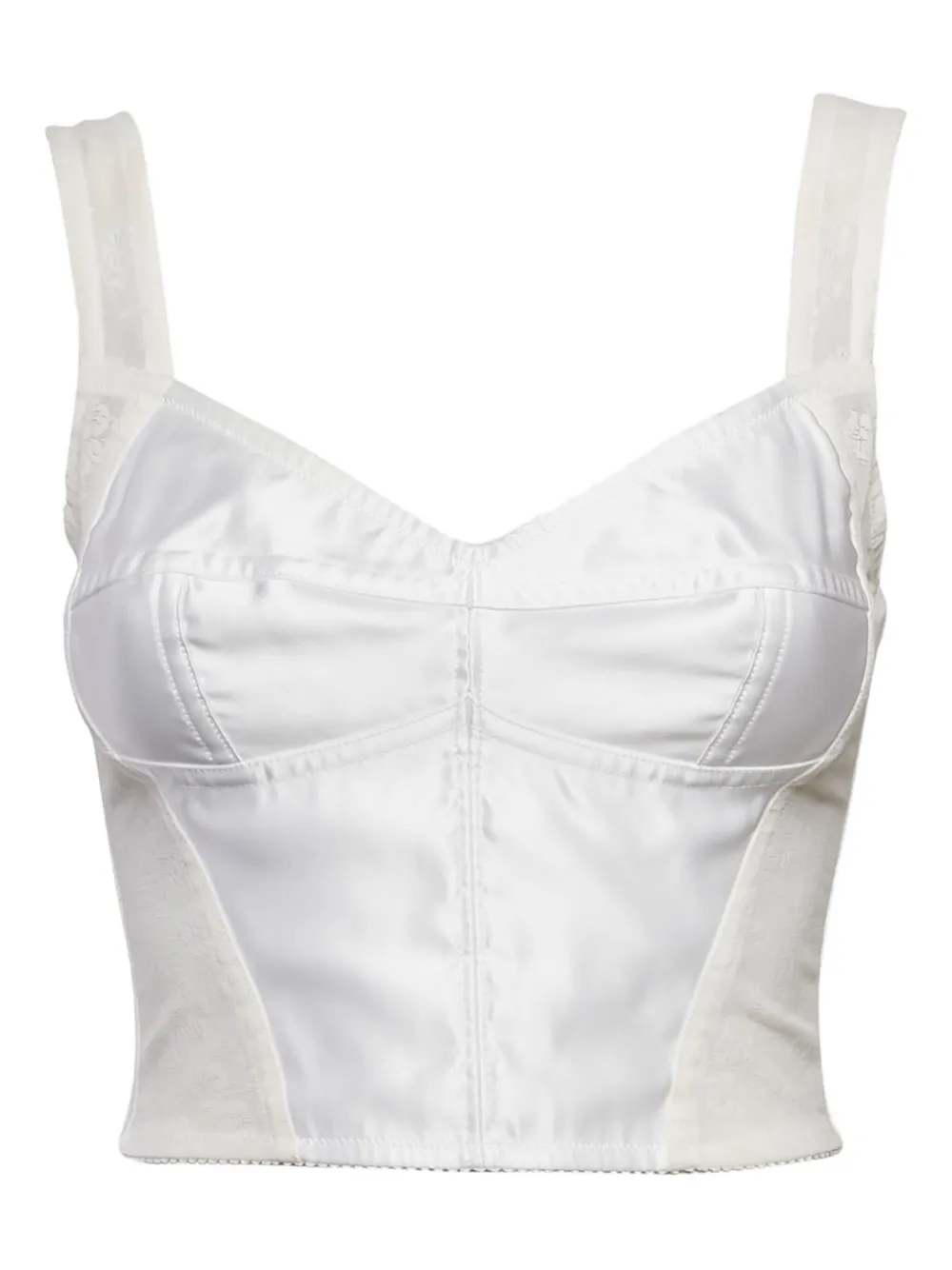 Dolce & Gabbana Pre-Owned satin-mesh bustier top | White | Image 1