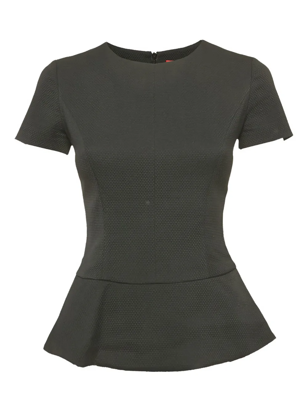 Pre-owned Boss Green Hugo Boss Jacquard Peplum Top In Black