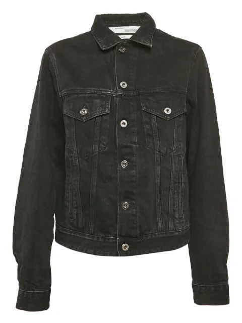 Off-White Pre-Owned floral-embroidery denim jacket