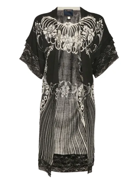 Cavalli Class floral-print silk-trimmed cardigan