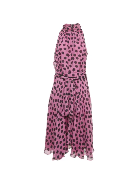 Carolina Herrera Vintage vestido midi con estampado de lunares