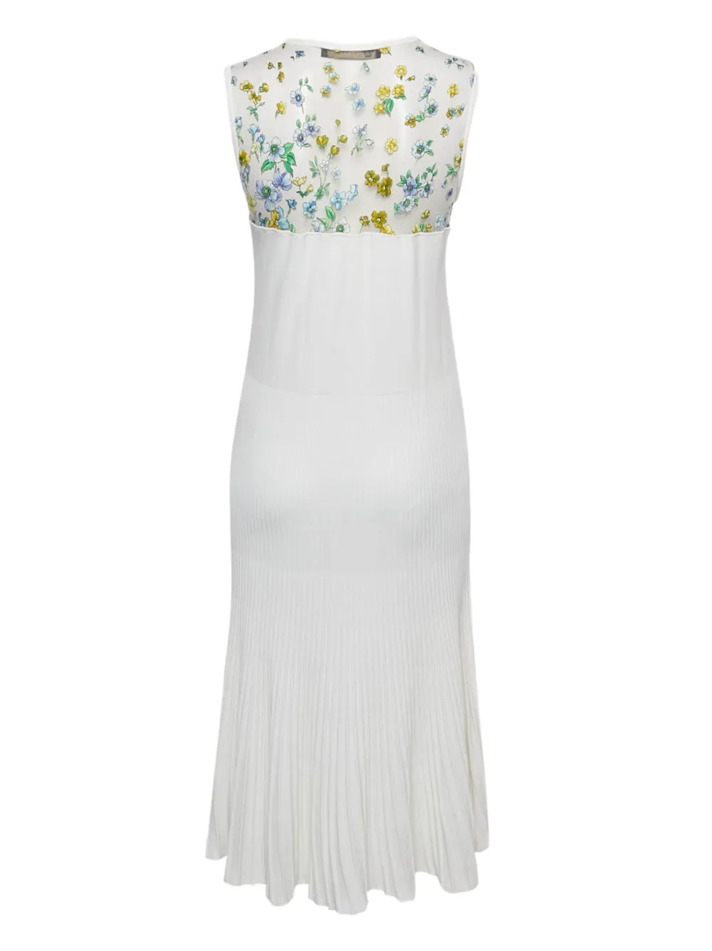 Versace Pre-Owned Abito a fiori plissettato - Bianco