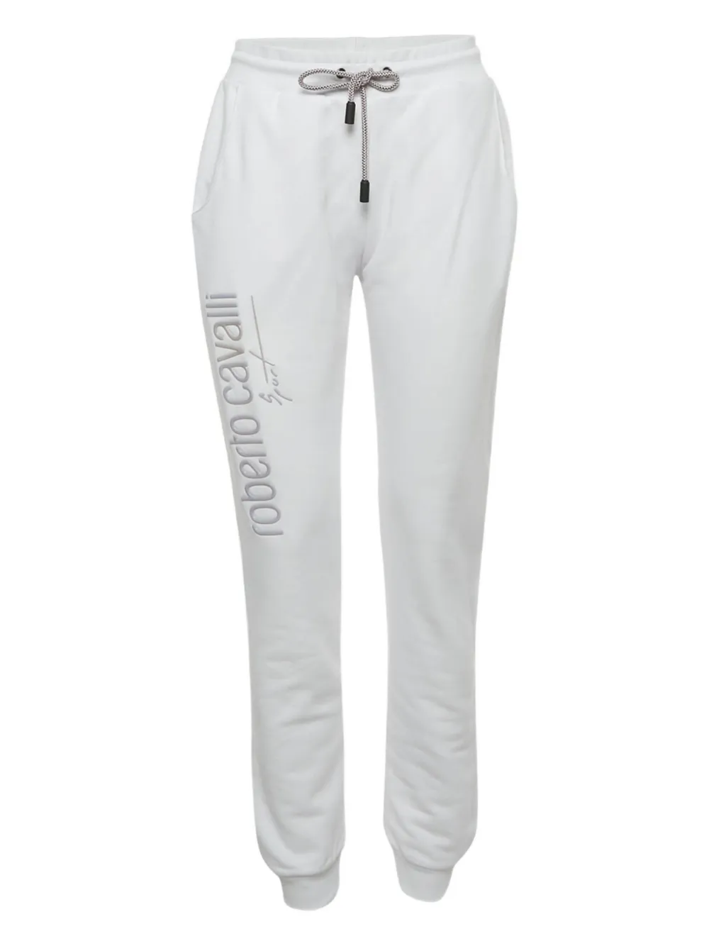 Pre-owned Roberto Cavalli Vintage Logo-print Track Pants In White