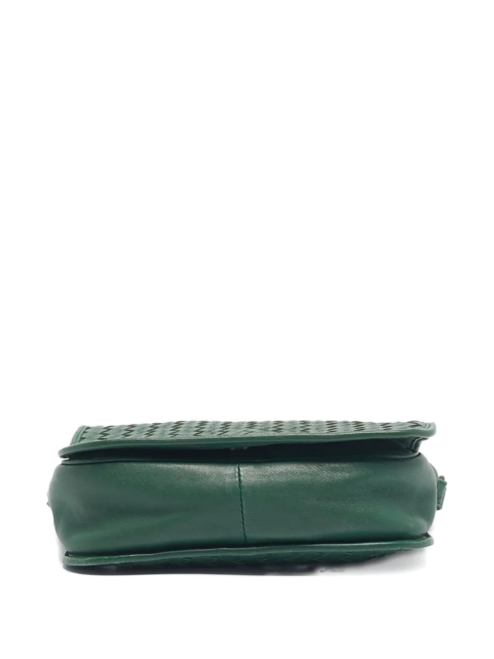 BOTTEGA VENETA Pre-owned Intrecciato Flap Cross Body Bag In Green