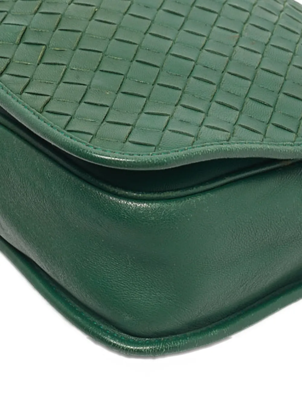 BOTTEGA VENETA Pre-owned Intrecciato Flap Cross Body Bag In Green