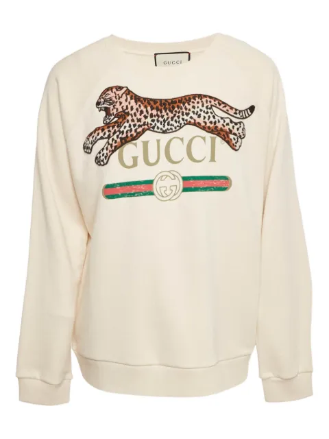 Gucci Pre-Owned sudadera con estampado de leopardo