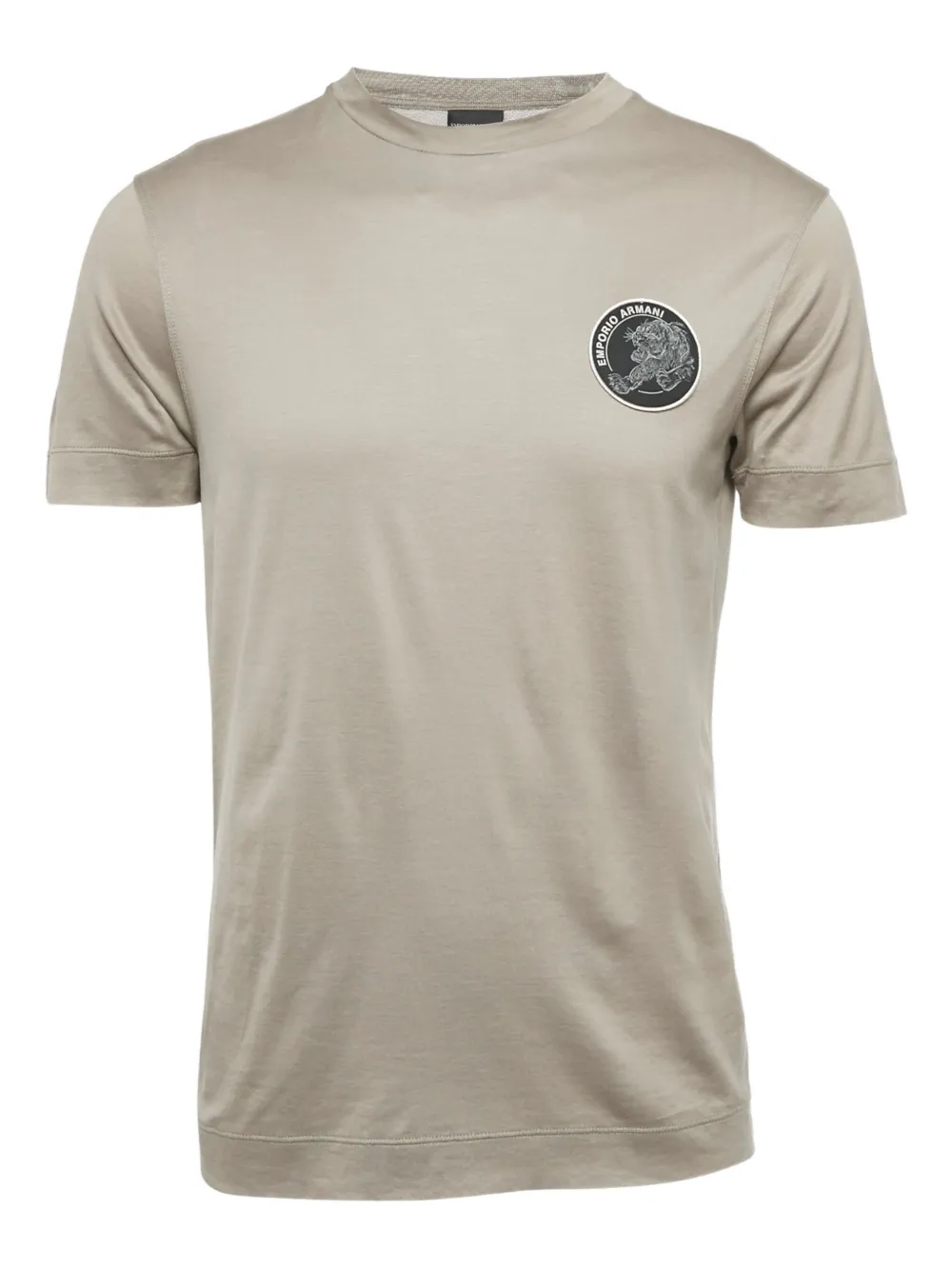 Pre-owned Emporio Armani Logo-patch Crew-neck T-shirt In Gray