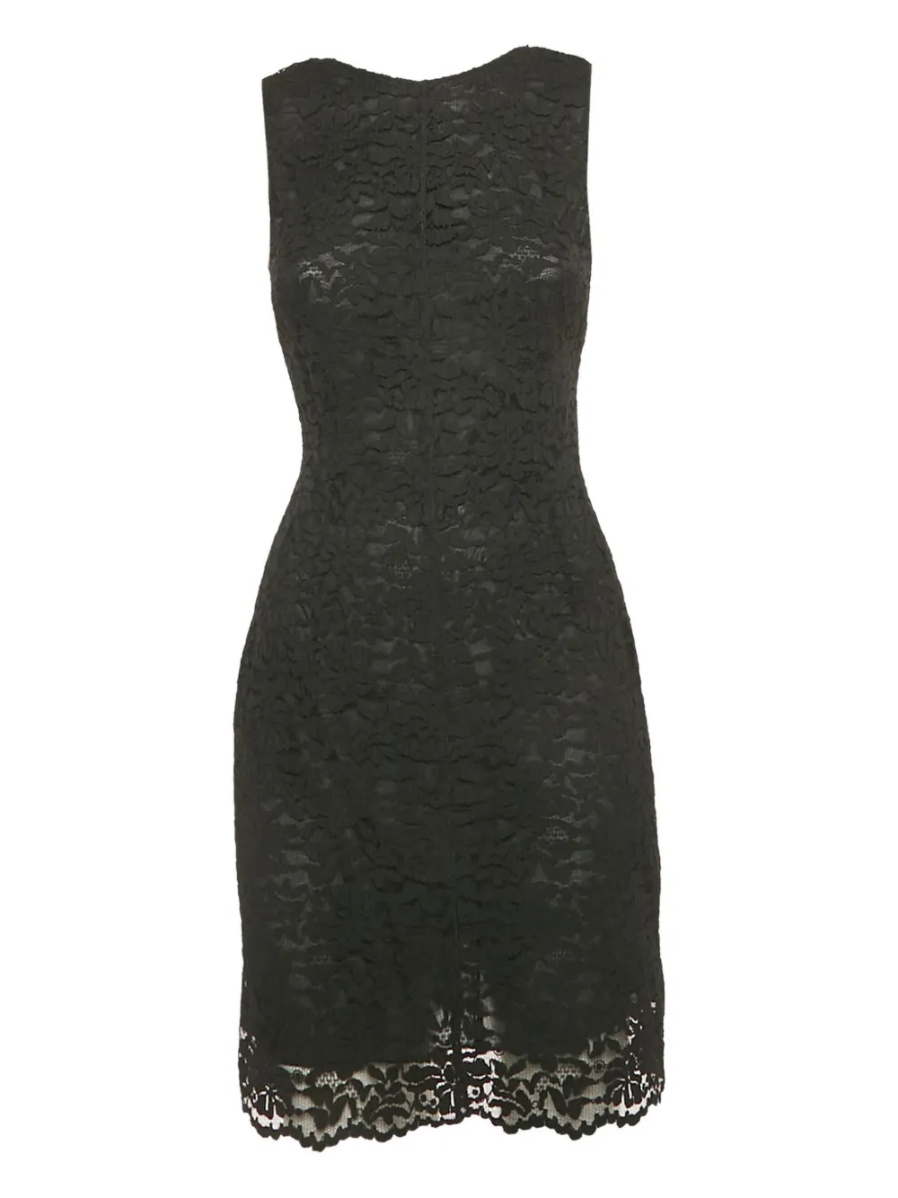 Pre-owned Dolce & Gabbana Lace Mini Dress In Black