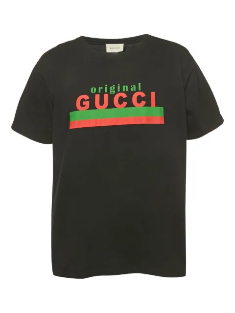 Gucci Pre-Owned playera con logo estampado y cuello redondo