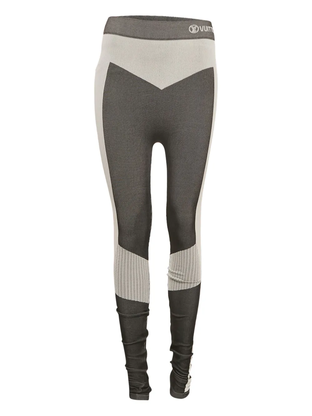 Pre-owned Louis Vuitton Ribbed Panel Leggings In Gray