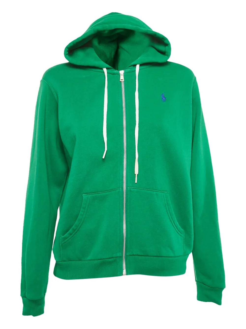 Pre-owned Polo Ralph Lauren Polo Pony Zip-up Hoodie In Green