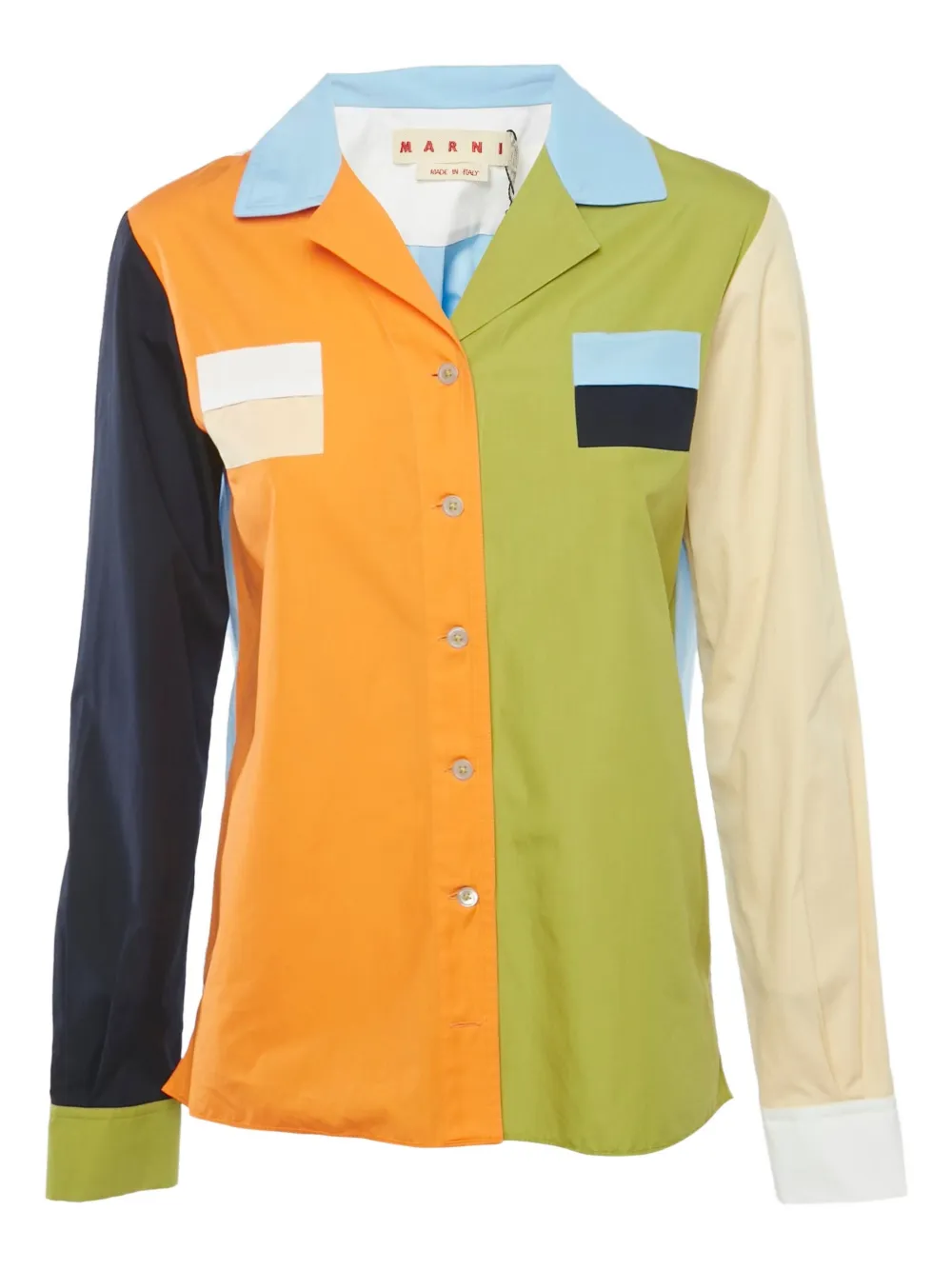 Marni Pre-Owned camisa con diseño color block | azul | Image 1