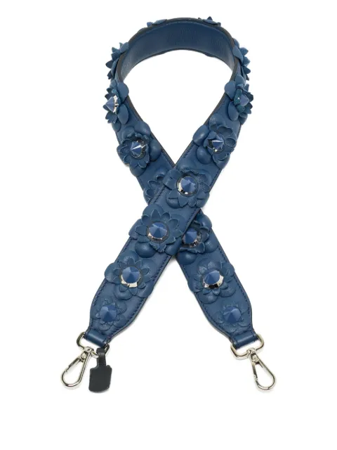 Fendi Pre-Owned correa de hombro de piel con aplique floral