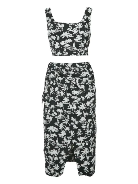 Maje tropical-print wrap suit