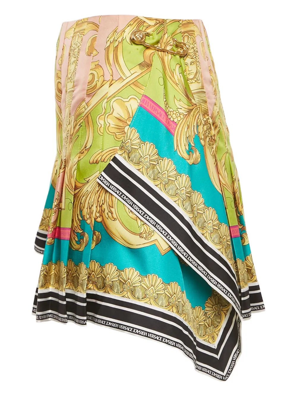 Versace Pre-Owned Plooirok met Medusa print - Groen