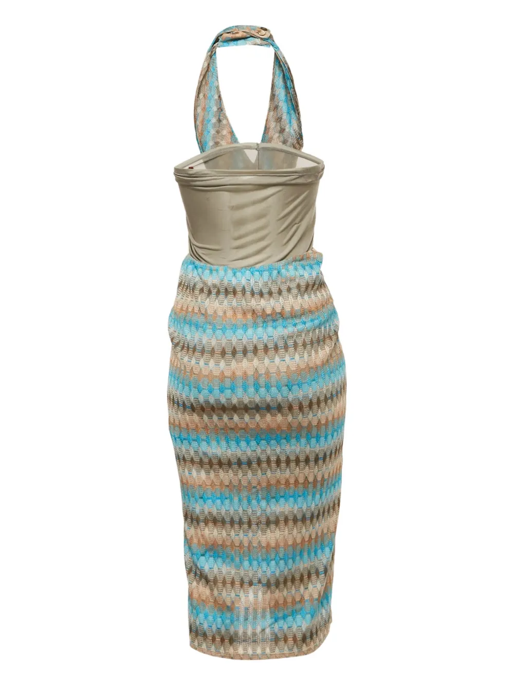 Missoni Pre-Owned Jurk met halternek en zigzagpatroon - Blauw