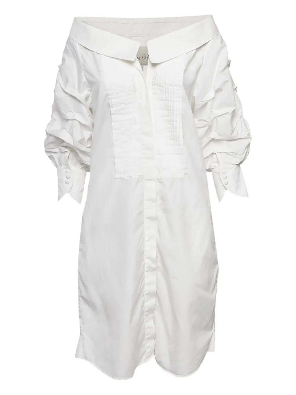 Pre-owned Johanna Ortiz Off-shoulder Cotton Dress In White