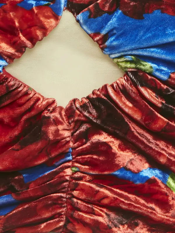 Chemisier Femme MAGDA BUTRYM GRANADA - Soie Satinée Rouge - Volants - Taille FR36/US4/S - Neuf Avec étiquettes