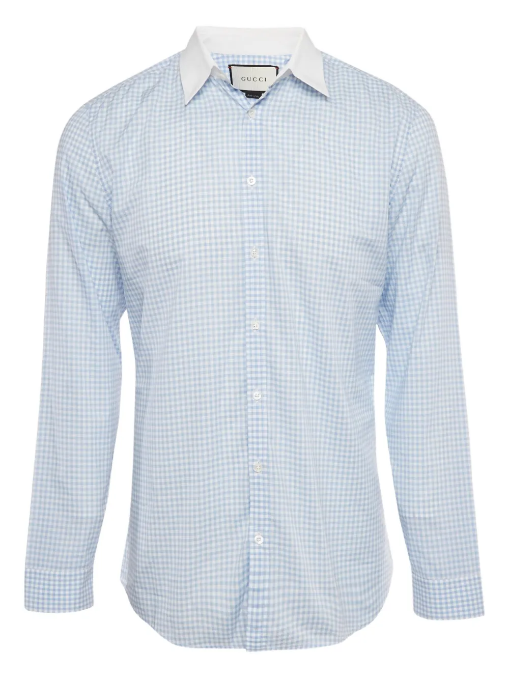Gucci Pre-Owned camisa de algodón con cuadros estampados | azul | Image 1