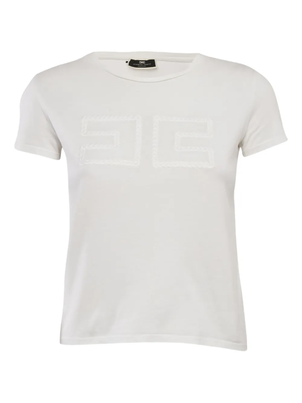 Pre-owned Elisabetta Franchi Logo-embroidered T-shirt In White