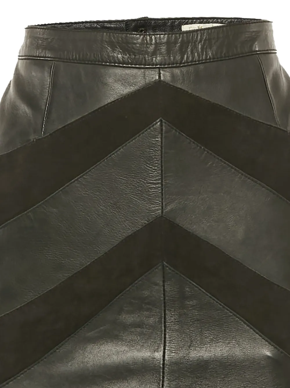 Maje minijupe en cuir à chevrons | Image 2