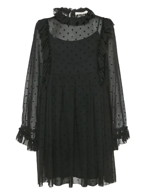 See by Chloé flocked-spot chiffon dress