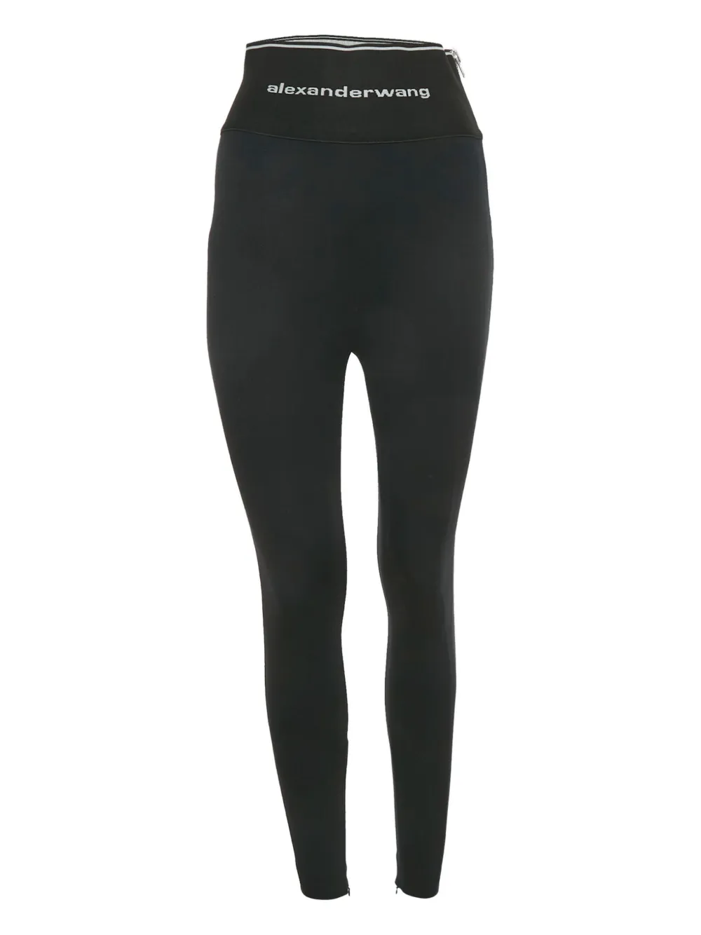 Pre-owned Alexander Wang Logo-embellishment Legging In Black