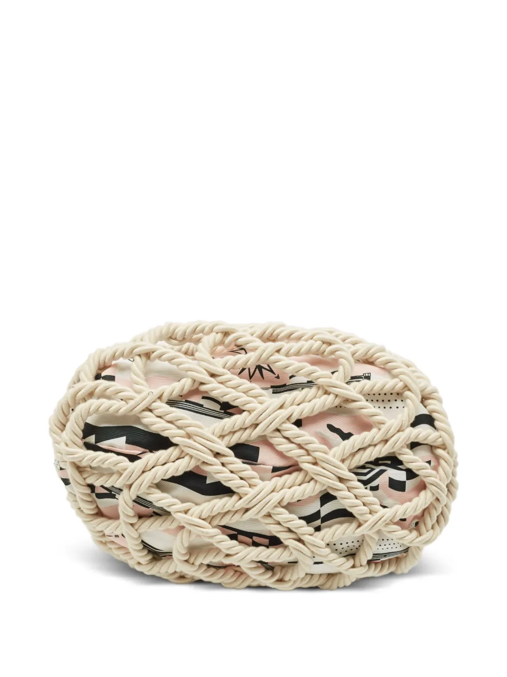 Pre-owned Chanel Rope-detail Graphic-print Tote Bag In Neutral