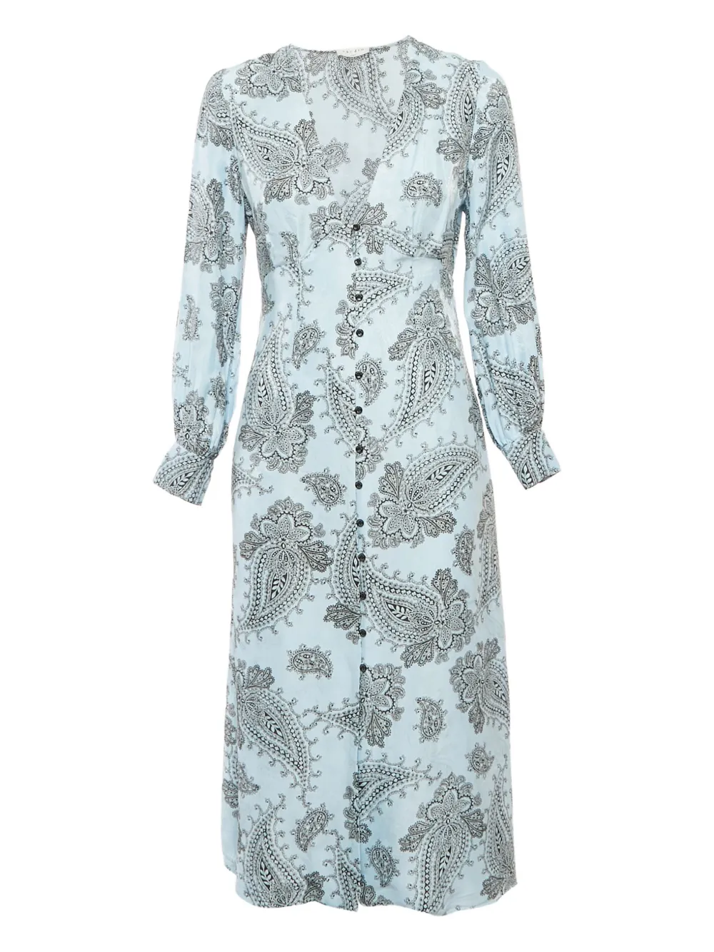 Pre-owned Sandro Paisley-print Dress In Blue