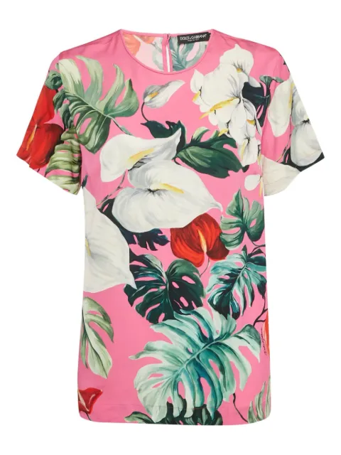 Dolce & Gabbana Pre-Owned playera de seda con estampado floral