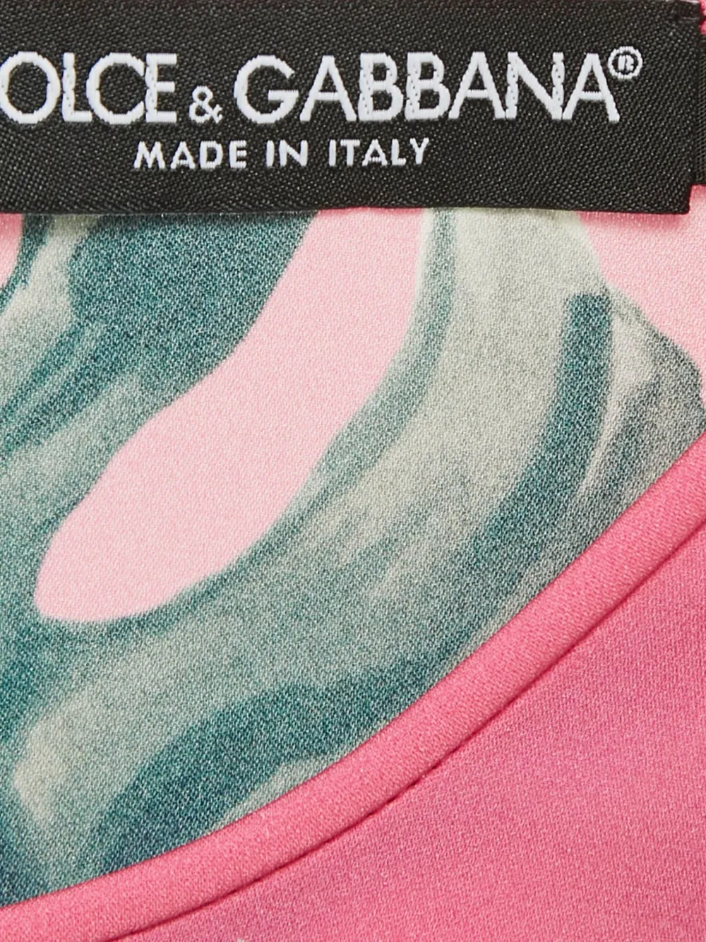 DOLCE & GABBANA Pre-owned Floral-print Silk T-shirt In Pink