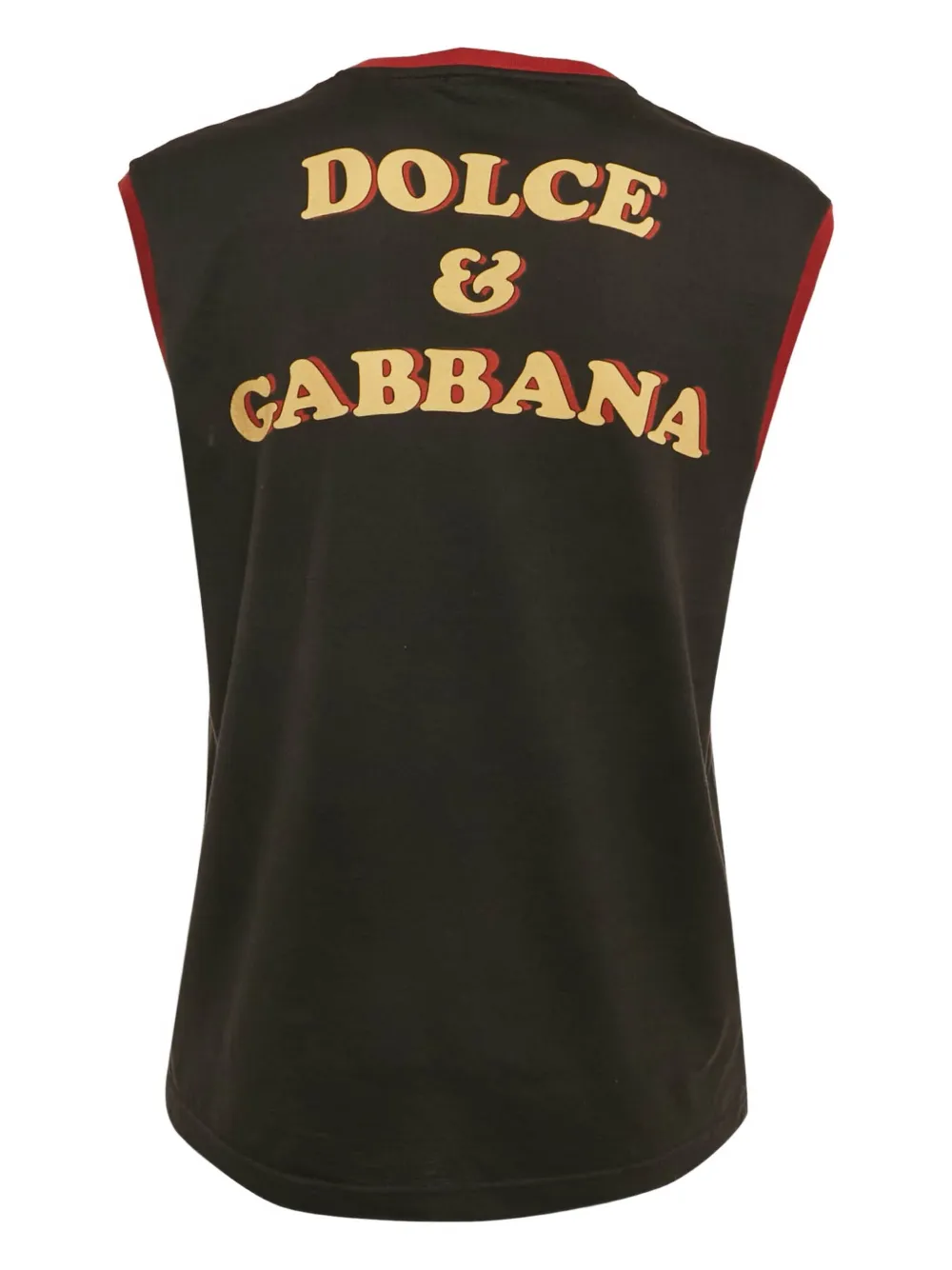 Pre-owned Dolce & Gabbana Bring Me To The Moon-print Sleeveless Top In Black
