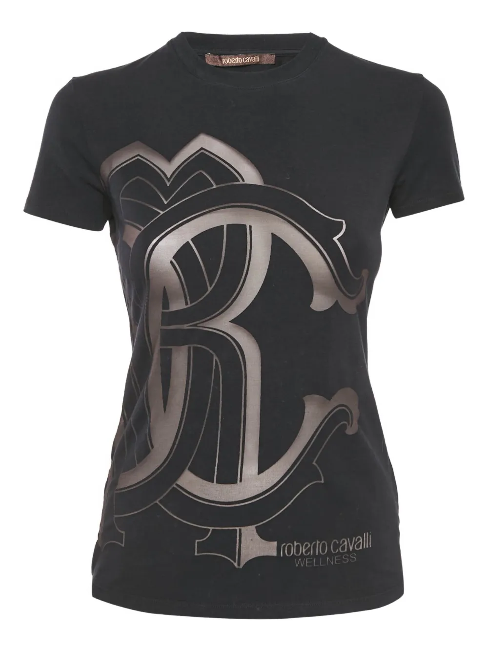 Pre-owned Roberto Cavalli Vintage Logo-print T-shirt In Black
