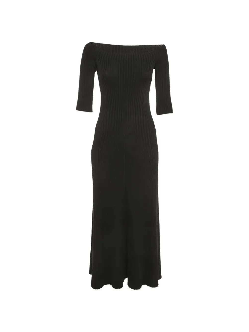 Chloé Pre-Owned Abito midi a coste - Nero