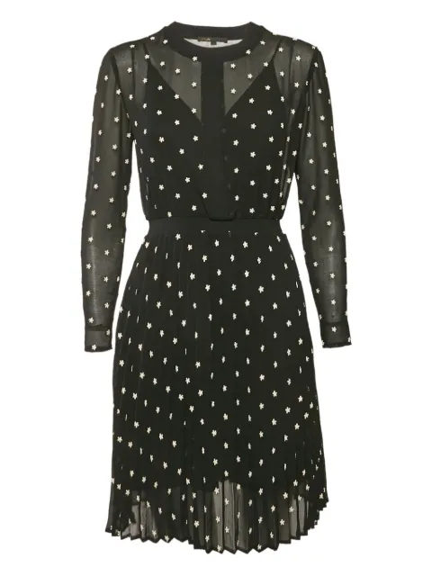 Maje floral-embroidered pleated dress