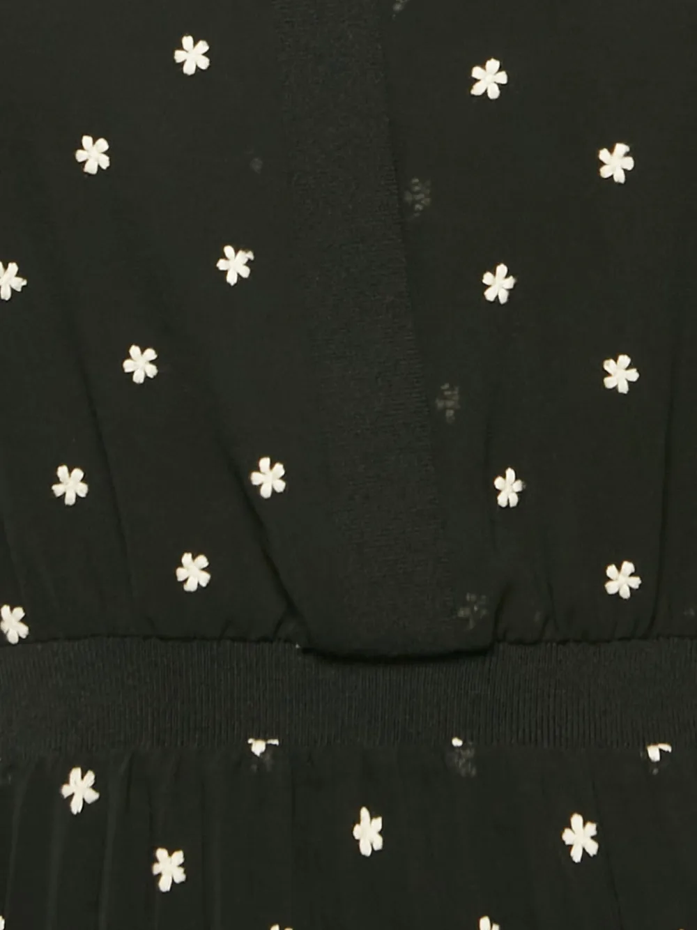 Pre-owned Maje Floral-embroidered Pleated Dress In Black