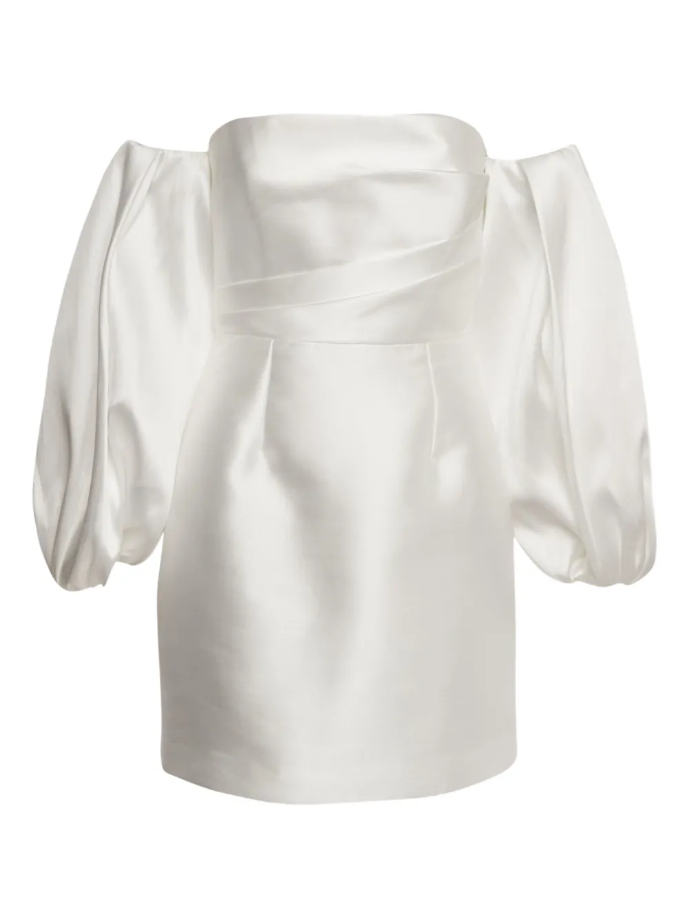 Pre-owned Solace London The Bella Puff-sleeve Mini Dress In White