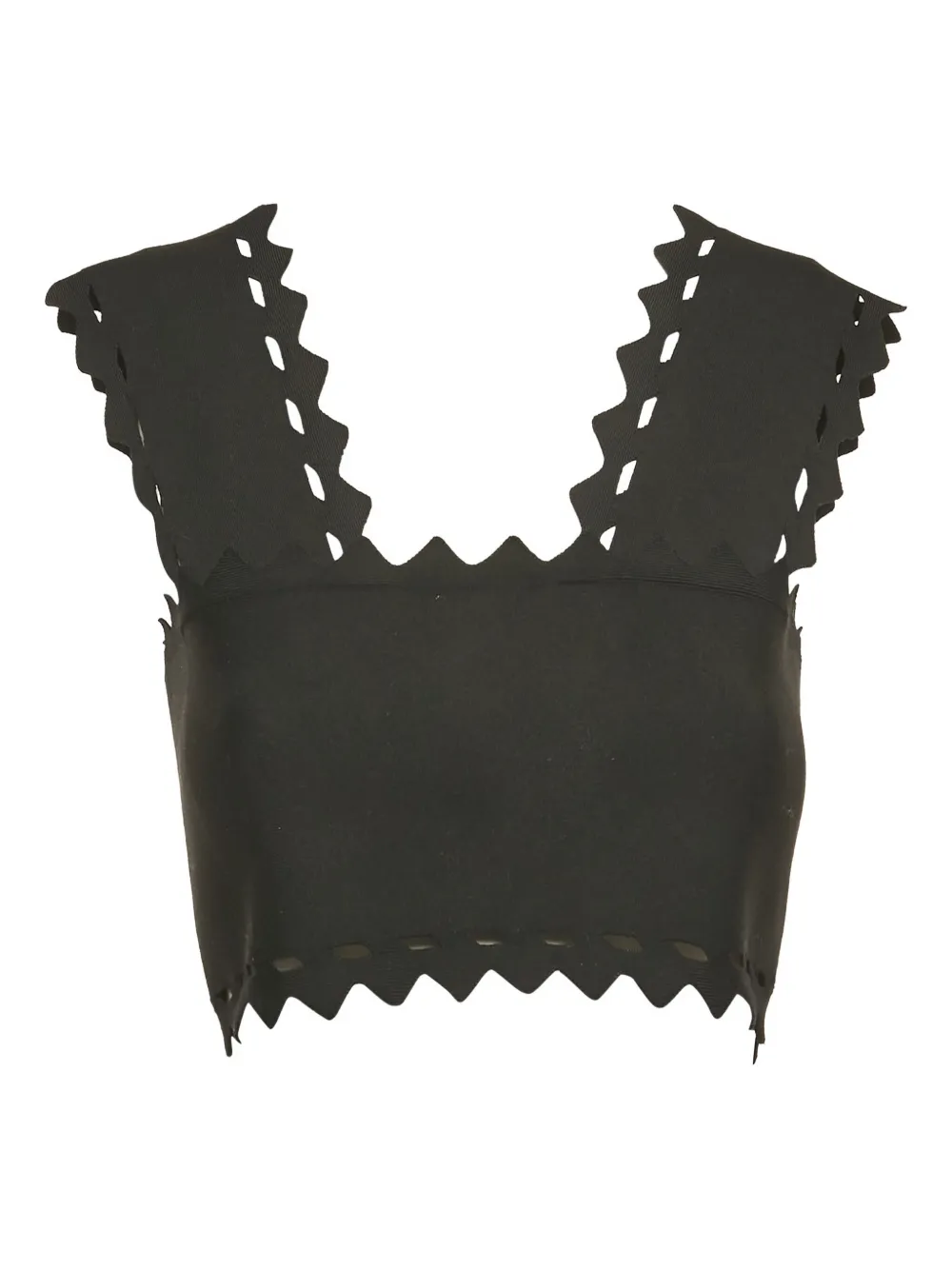 Alaïa Pre-Owned top festoneado con abertura | negro | Image 1