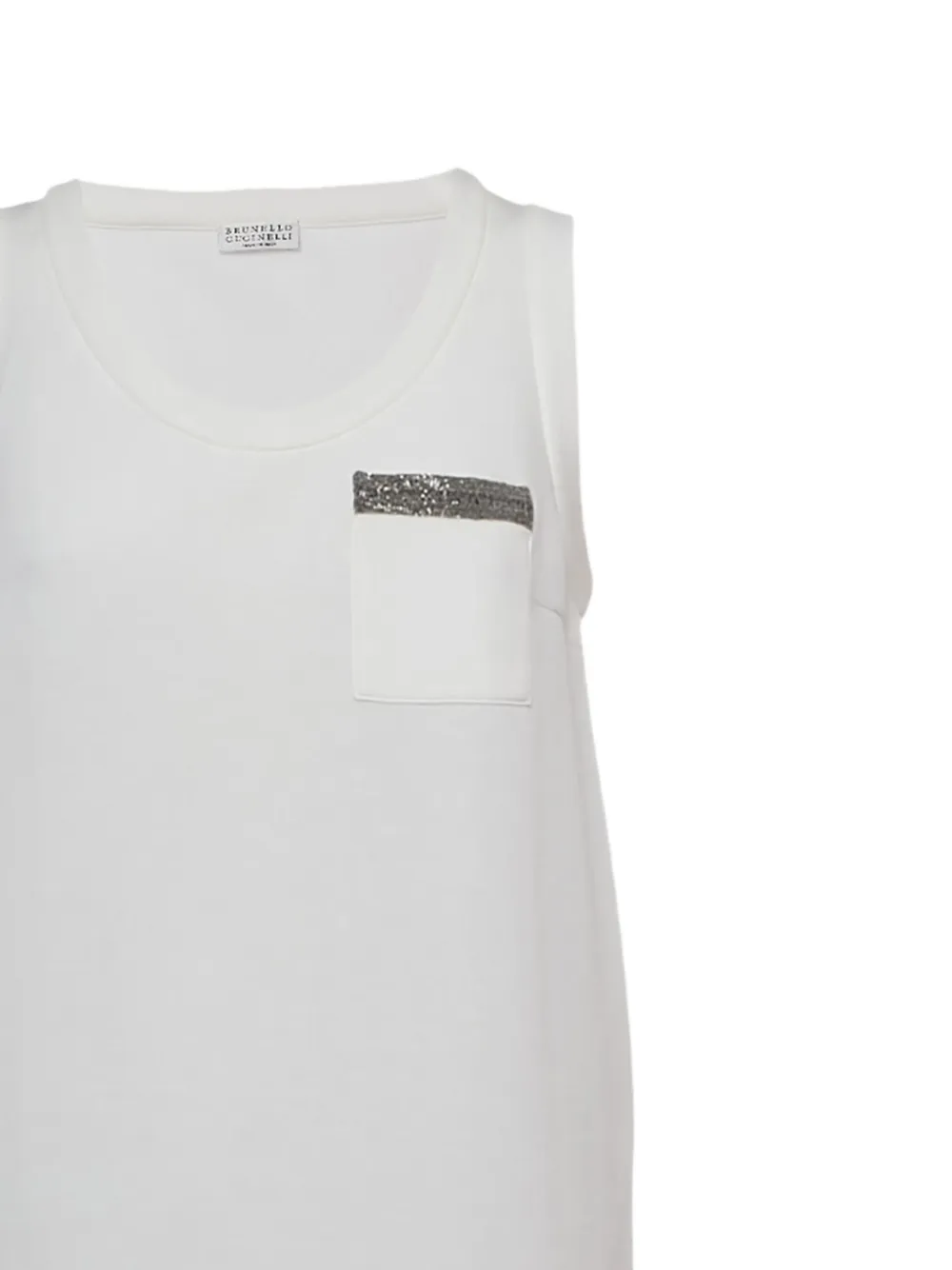 Brunello Cucinelli Mouwloze mini-jurk met monili-detail - Wit