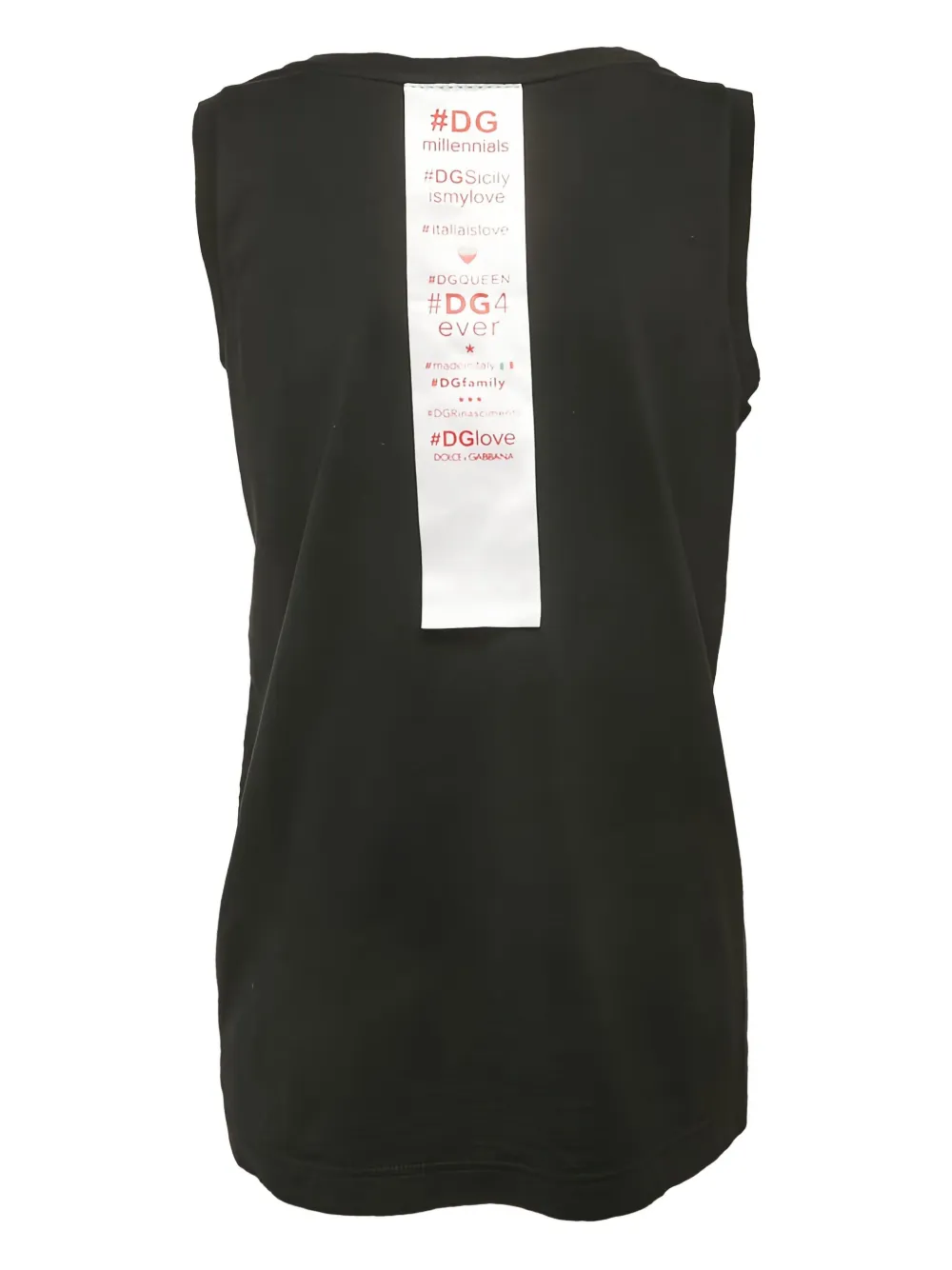 Pre-owned Dolce & Gabbana Logo-print Sleeveless Top In Black