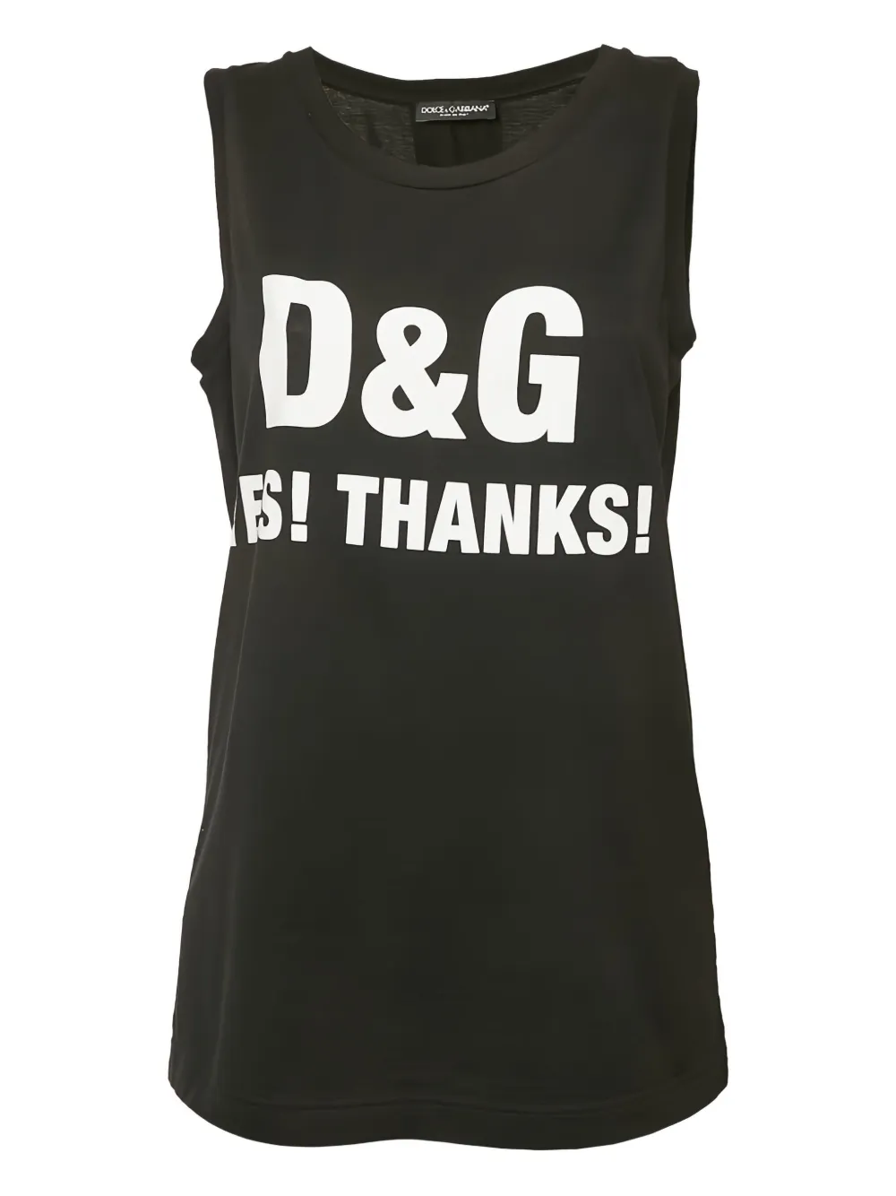Pre-owned Dolce & Gabbana Logo-print Sleeveless Top In Black