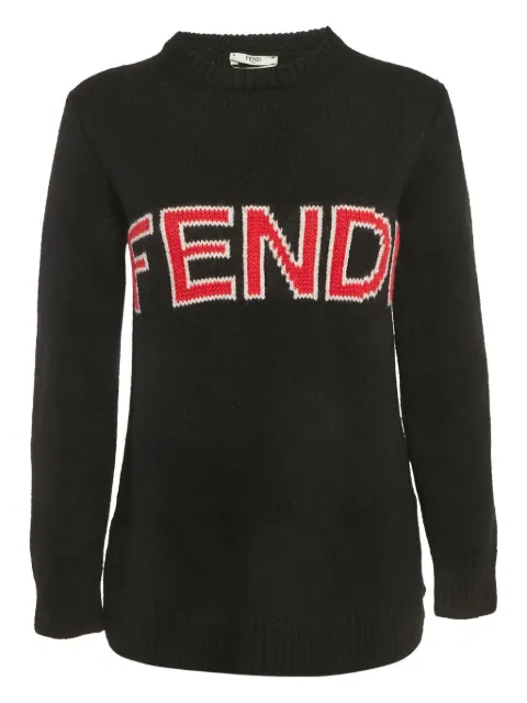 Fendi Pre-Owned pull en laine à logo intarsia