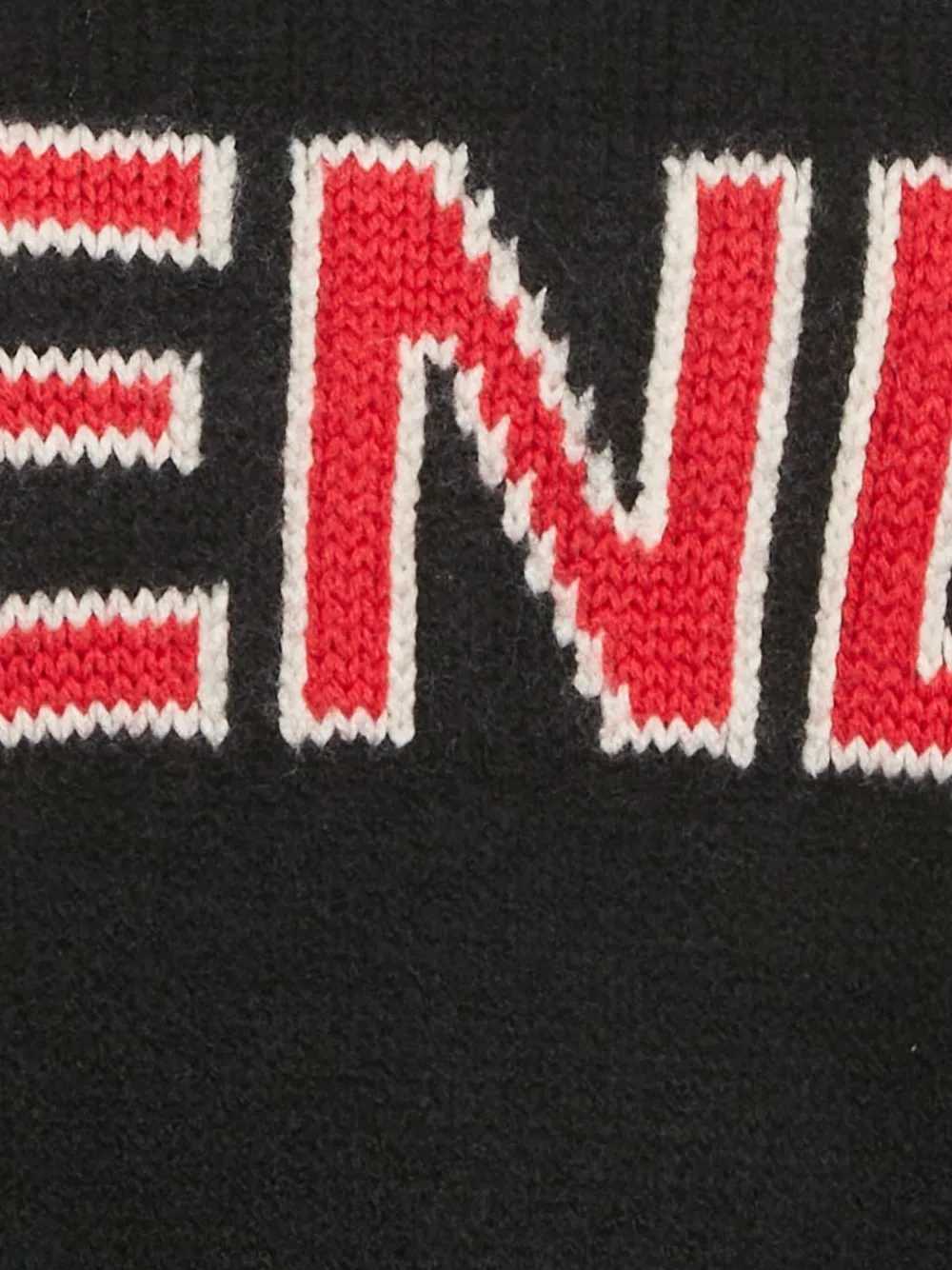 Pre-owned Fendi Logo Intarsia Wool Sweater In Black