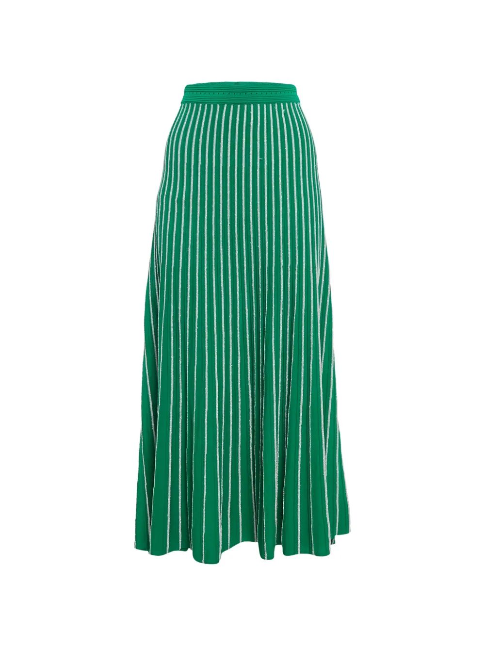 SANDRO striped pleated midi skirt - Verde