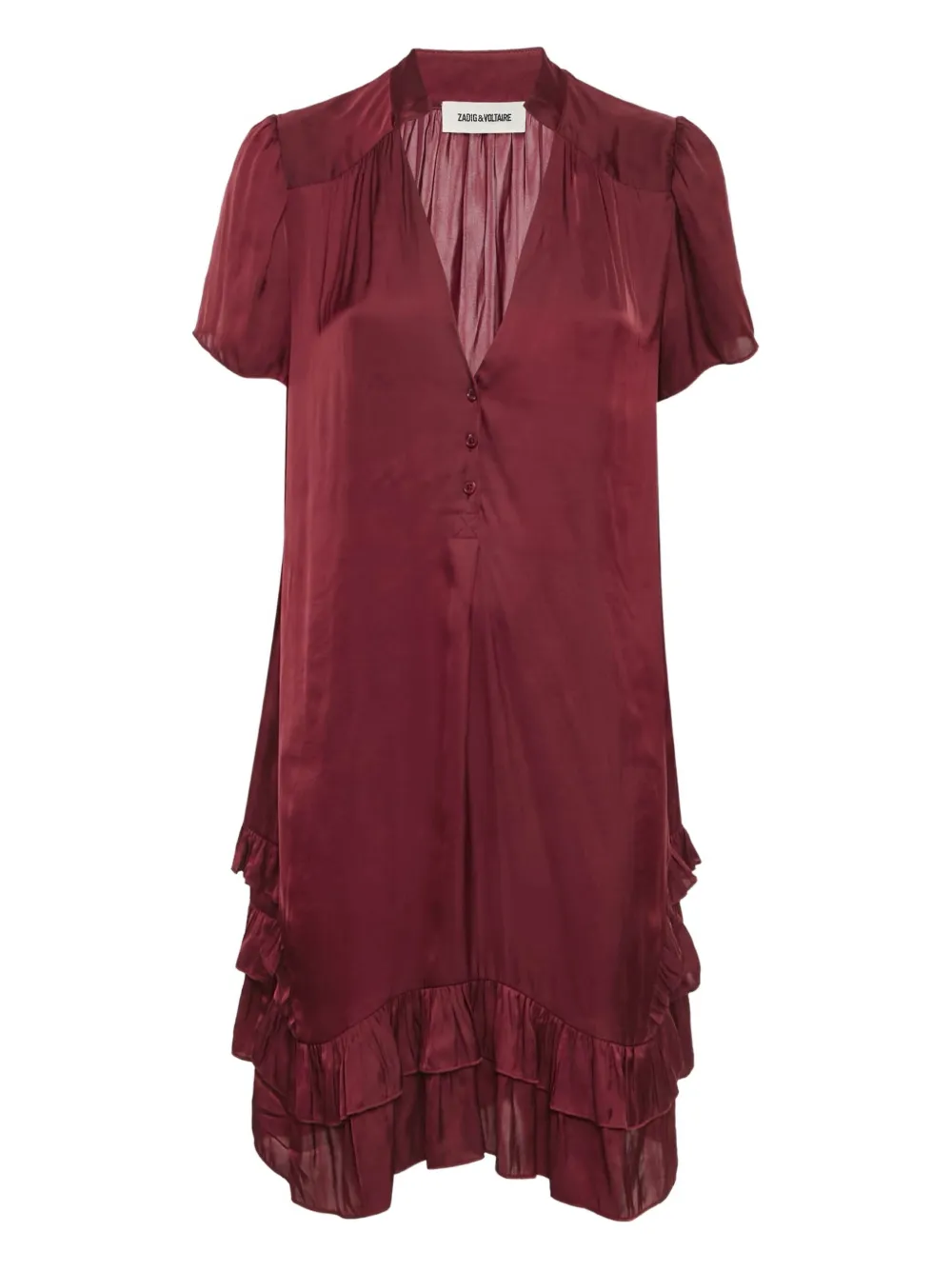 Zadig&Voltaire Abito in raso con ruches - Rosso