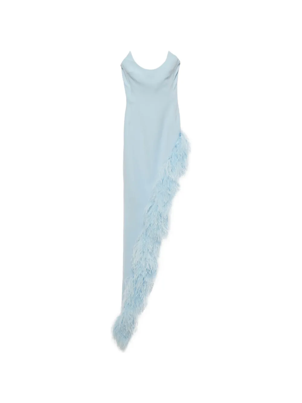 David Koma feather asymmetric dress - Blu