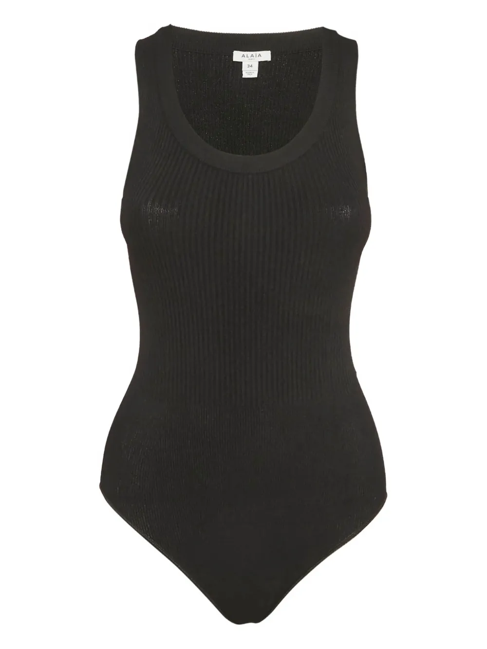 Pre-owned Alaïa Rib-knit Bodysuit In Black
