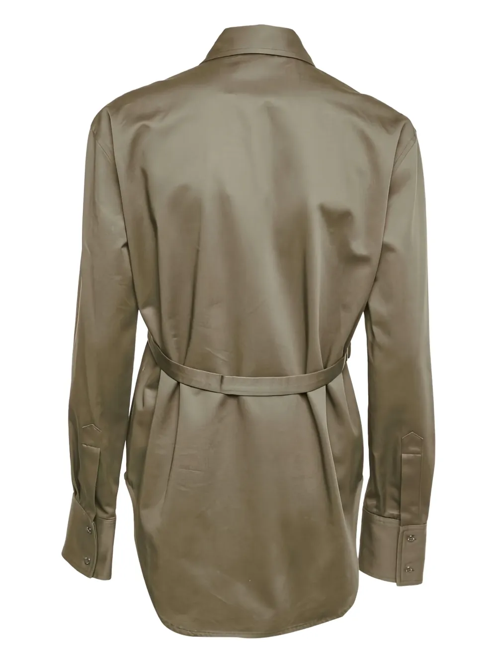 Pre-owned Dion Lee Flap-pocket Belted Shirt In Green