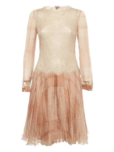 Valentino Garavani Pre-Owned 레이스 플리츠 드레스