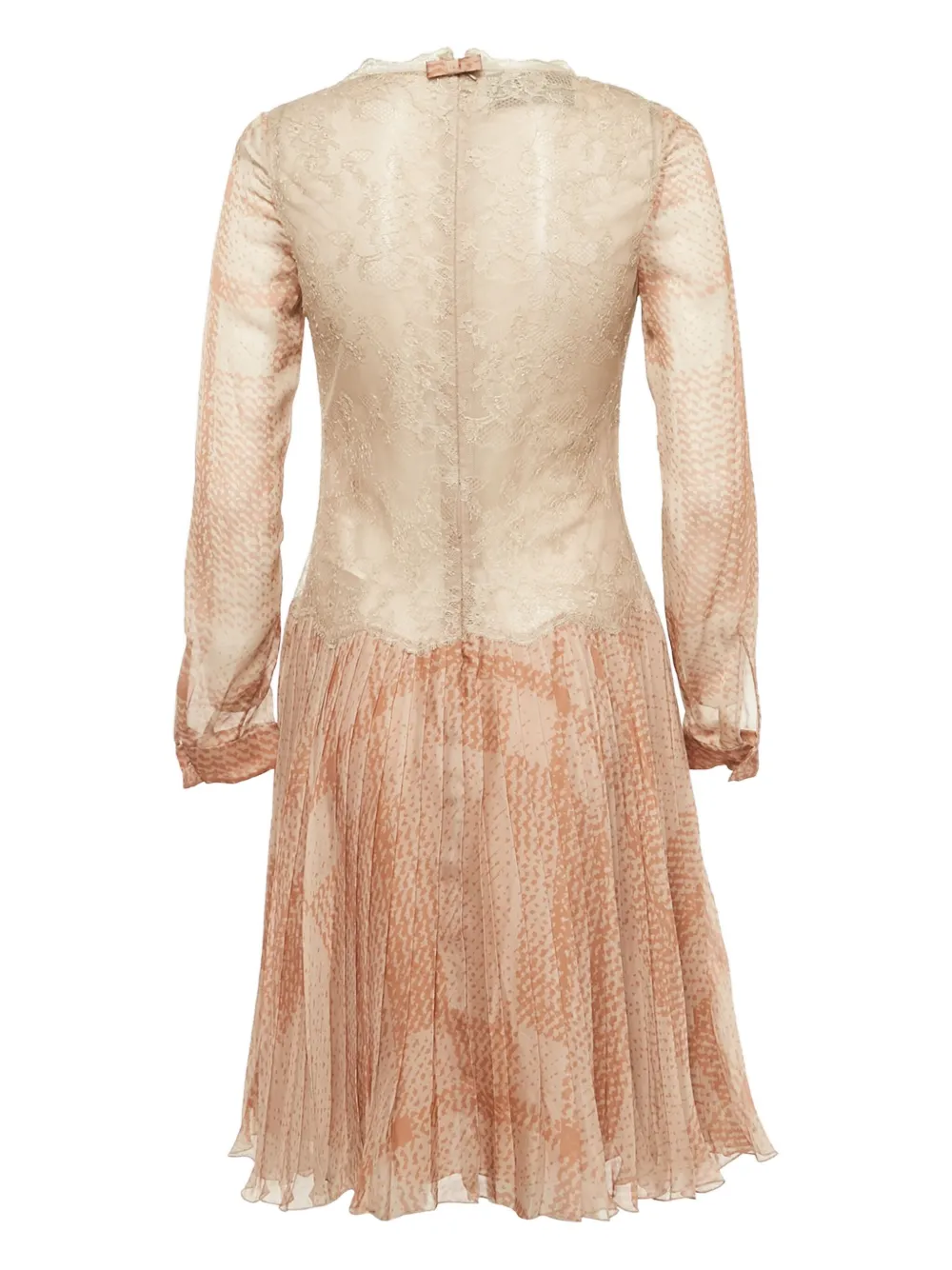 Valentino Pre-Owned Geplooide jurk met kant - Beige